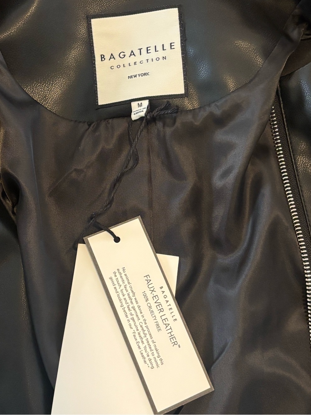 bagatelle Black Faux-Leather Bomber Jacket with silver Studs - Picture 5 of 6